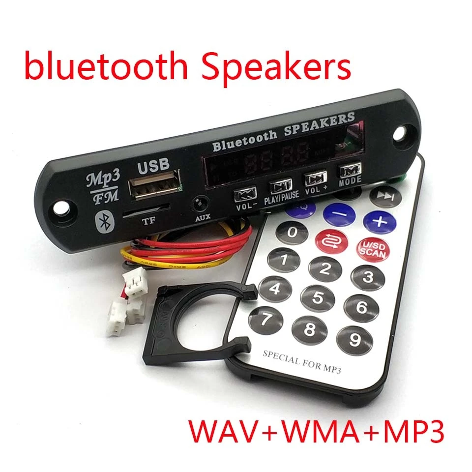 DC12V Bluetooth Receiver Car Kit MP3 Player Decoder Board FM Radio TF USB 3.5 Mm AUX Audio for Iphone XS WAV WMA MP3