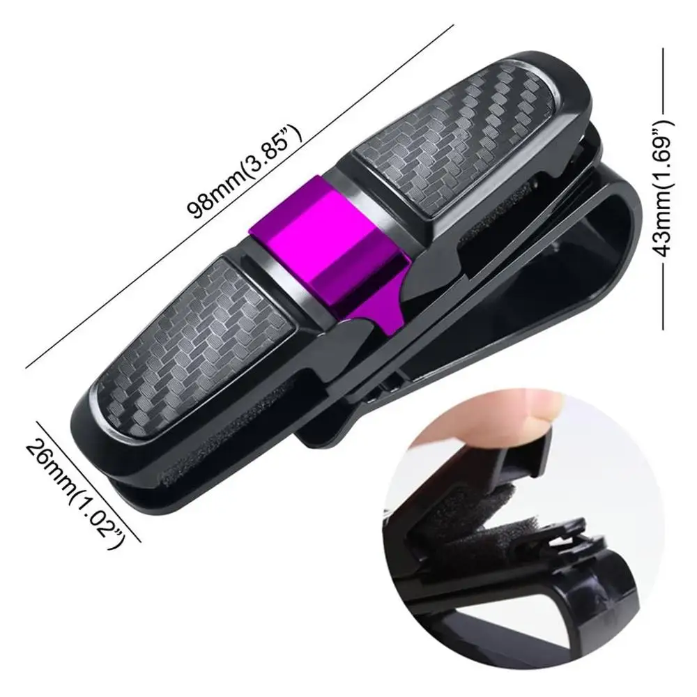 

2 Pieces Car Carbon Fiber Practical Glasses Clip Flexible Safe And Lightweight Car Sun Visor Glasses Clip