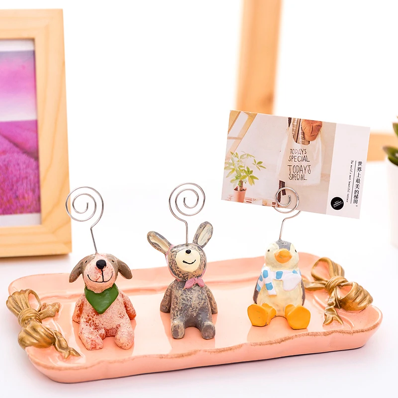Симпатичный держатель для фотографий подставка с зажимом украшение в виде