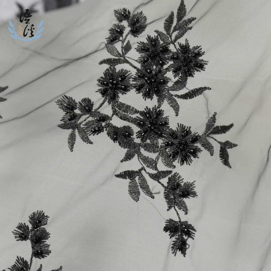 5 ярдов Новая трехмерная ткань с вышивкой ажурное волокно Ткань пятно вышивка