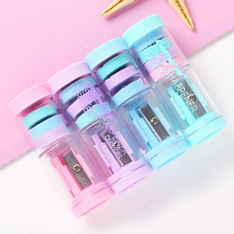 Точилка для карандашей карамельного цвета 4 предмета милые ластики точилки