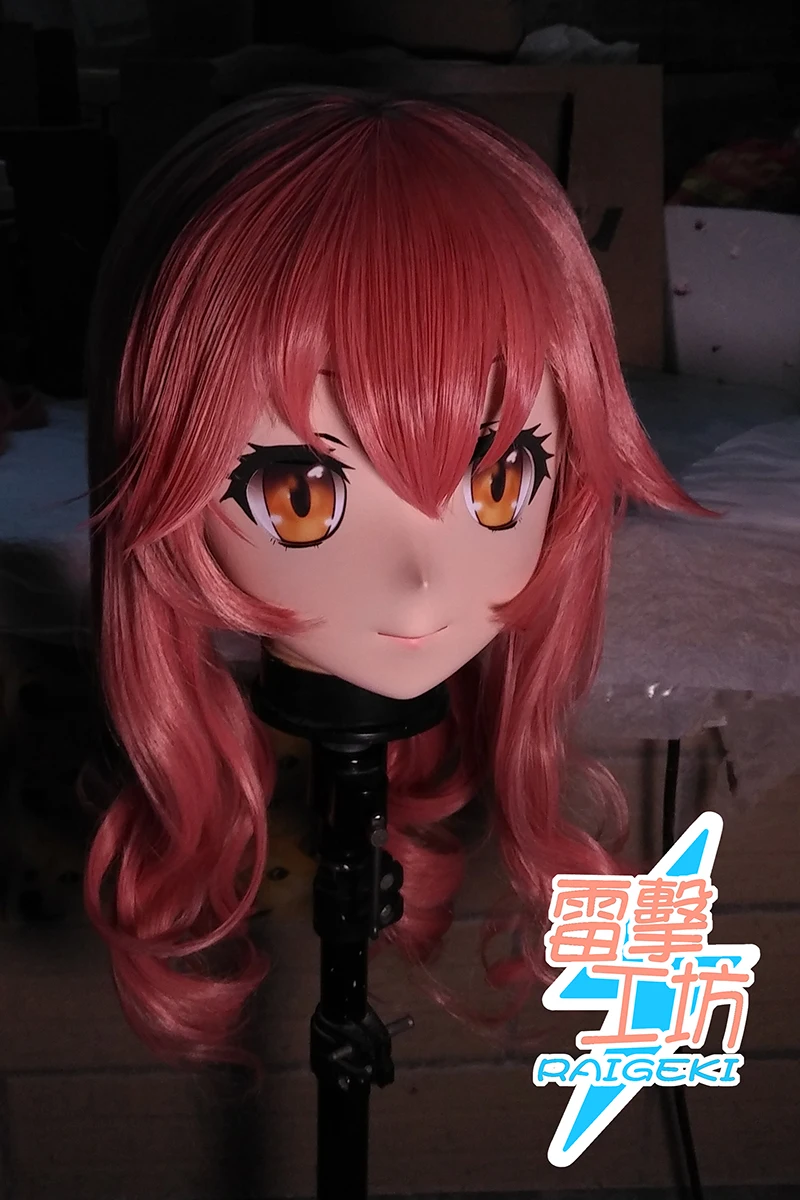 (KM9204) Handmade Female Sweet Girl Resin Crossdress Outfit Cosplay Japanese Animegao Role Play Kigurumi Mask