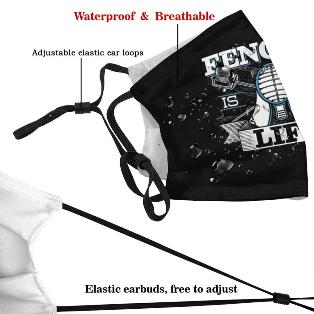 Фехтование - моя жизнь - стиральная маска с трендовым дизайном и настраиваемым фильтром PM2.5 для саблиста, спортивного фехтования, мечевания, фехтования рапирой, боевых искусств на фольге.