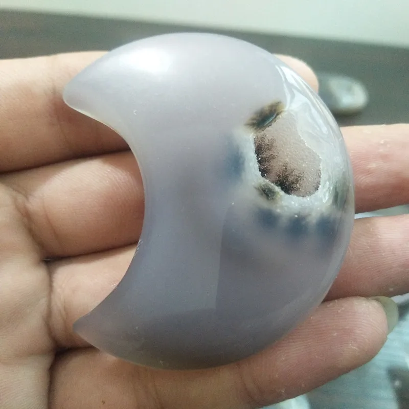 Натуральные камни и кристаллы кристалл Форма Луны агат кластер домашний декор