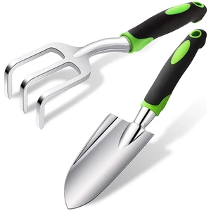Gardening Tools Set, Garden Hand Shovel Garden Trowel Cultivator Rake with Rubberized Anti-Slip Handle Planting Tools 10 item image