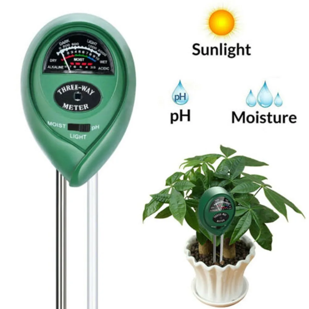 Анализатор почвы 3 в 1, анализатор PH, гигрометр для цветов и растений, прибор для измерения интенсивности влажности и освещенности почвы