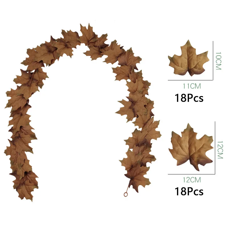 Искусственная гирлянда из кленовых листьев настенное украшение на дерево