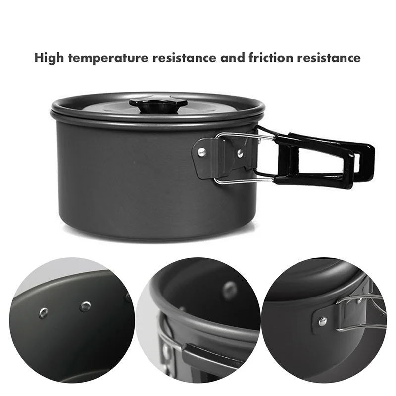 Горшок для пикника портативная посуда открытого воздуха набор готовки складной