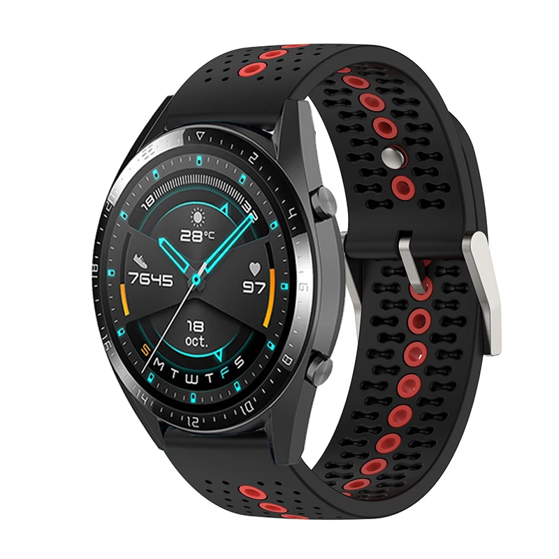 

Ремешок силиконовый для смарт-часов Huawei Watch GT2 46 мм, спортивный браслет для Huawei Watch GT2 e GT2 Pro