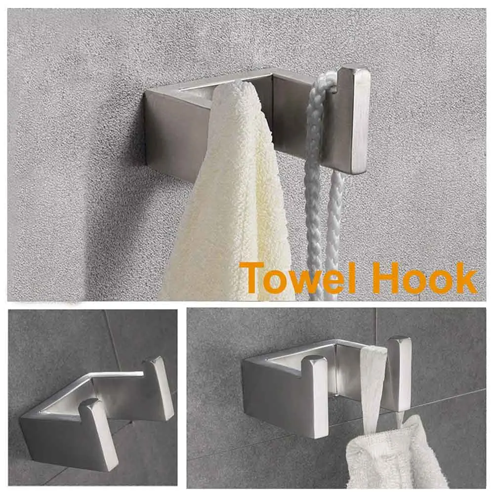 Robe Hook Матовый SUS 304, нержавеющая сталь, набор аксессуаров для ванной комнаты, полотенце-бар, кольцо для полотенец, держатель для туалетной бумаги, крючок для халата, аксессуары для ванной комнаты - Цвет: Robe Hook
