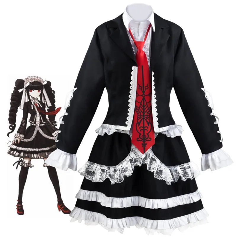 sexy anime cosplay DanganRonpa yasuhiro taeko Cosplay Costume Woman Dress Celestia Ludenberg Gambling Girl Lolita School Clothing Zentai Uniform naruto outfits