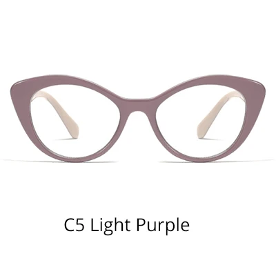 C5 Light Purple Ralferty винтажные женские очки прозрачные оправы для очков красные очки кошачий глаз без диоптрий очки F95179 - Цвет оправы: C5 Light Purple