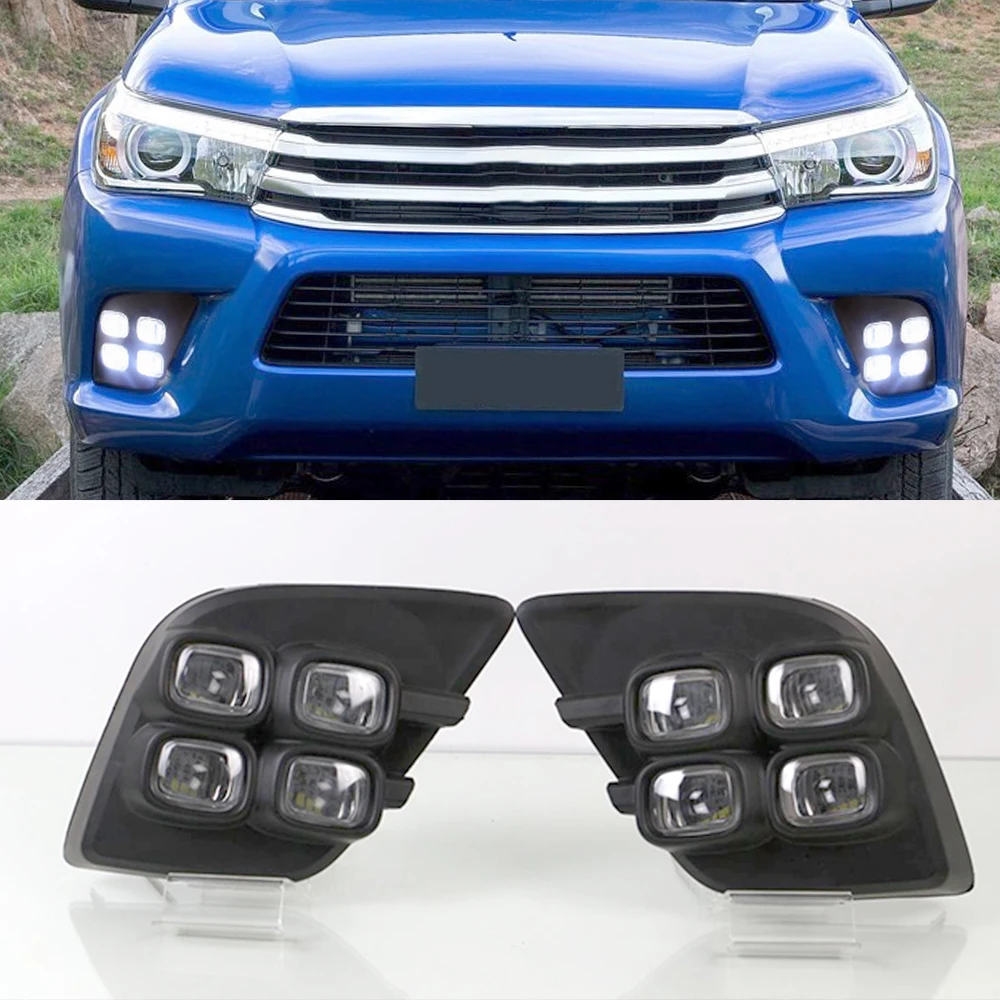 Автомобильная проблесковая 2 шт для Toyota Hilux Vigo 2015 2016 2017 светодиодный DRL Габаритные