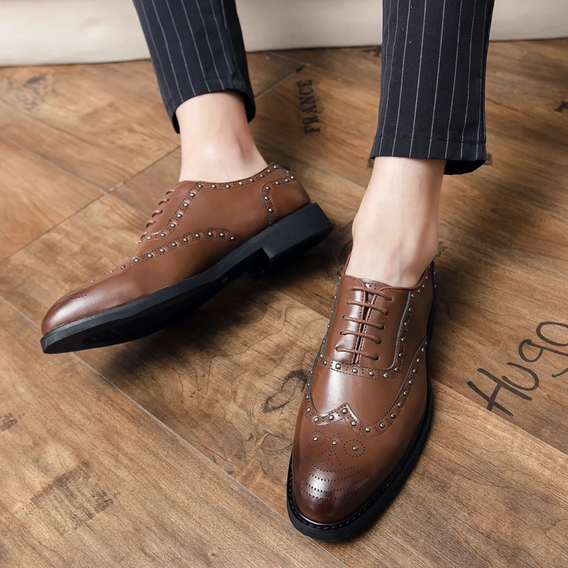 

Men's Moccasins Men's Leather Casual Shoes Men Italian Fashion Dress For Formal Lether Skin Lather Male Brown Piergitar
