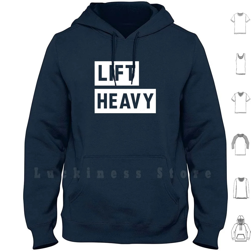 Lift Heavy Hoodies Long Sleeve Bold Workout Fitness Health Weightlifting Lifting Gym Exercise | Мужская одежда