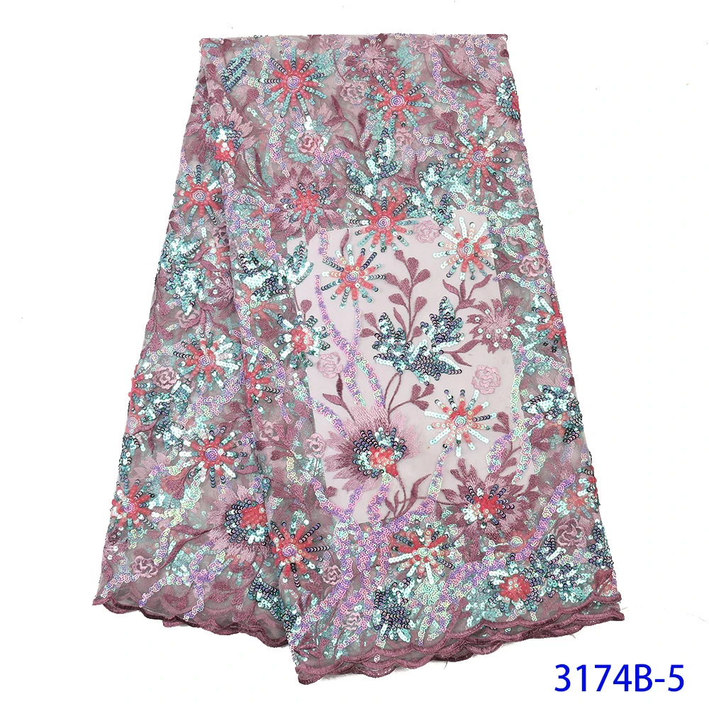 Новое поступление кружевная ткань с блестками африканская нигерийская Тюлевая