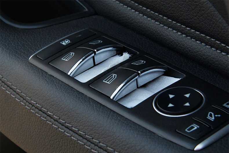

7PCS Chrome Interior Door Switch Styling Trims Window Lift Sticker For BENZ Smart GLE C Class Accessories