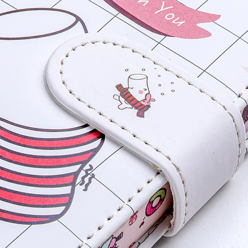 

Cute Girl Journal Notebook Diary Planner Colorful Page PU Cover For Students School Supplies