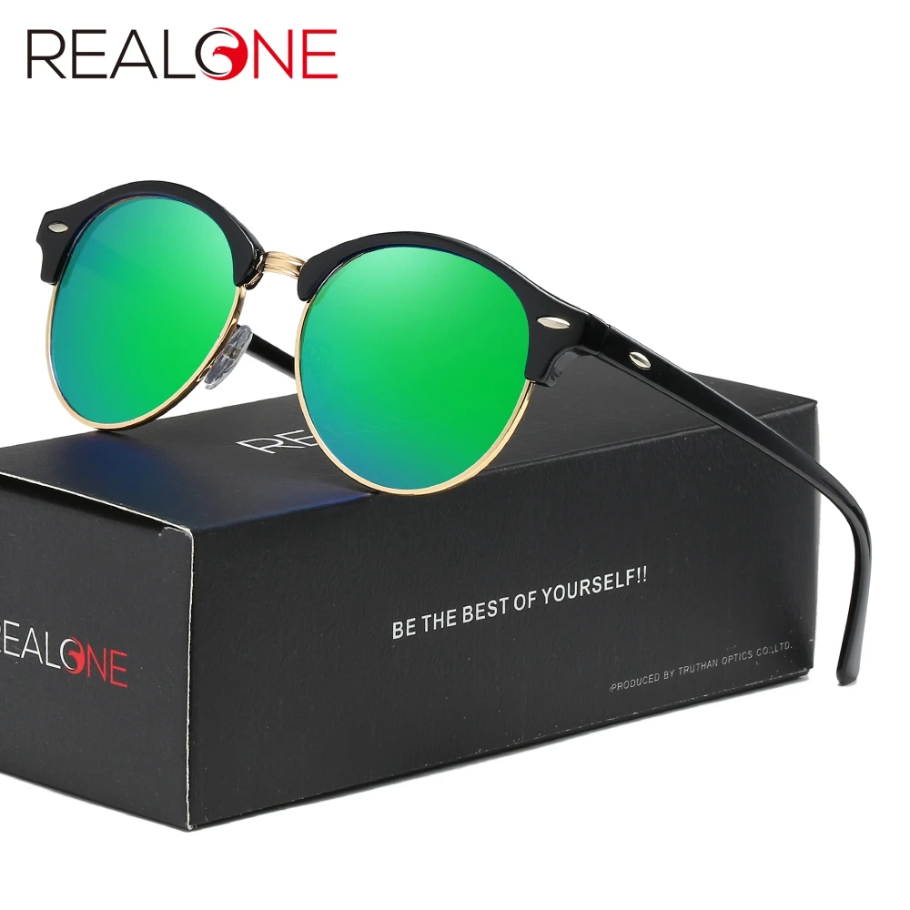 Унисекс комбинации Browline Круглые Солнцезащитные очки Брендовая дизайнерская