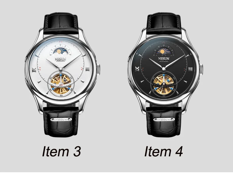 Автоматические механические часы, швейцарские NESUN Tourbillon, мужские часы, люксовый бренд, часы со скелетом, сапфир, Montre Homme N9038