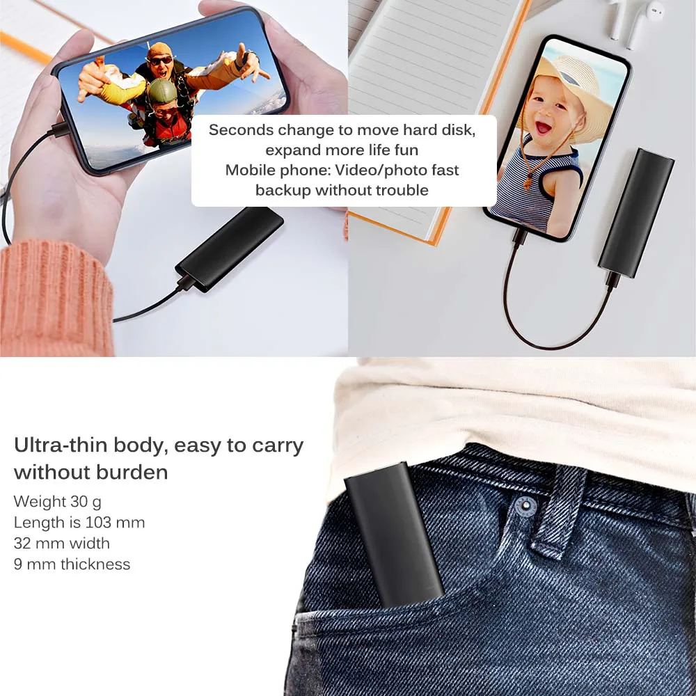 

Type-C To USB 3.1 Type-C For Dropshipping Mobile Hard Disk Box Super High Speed Hard Disk Box Aluminum Alloy Hard Disk Box