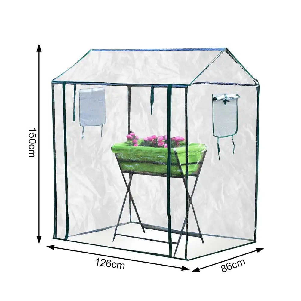 

New Outdoor Garden Greenhouse With Frame PVC Greenhouse Cover Rainproof Warm Seedling Nursery Insulation Shed Protect Plants