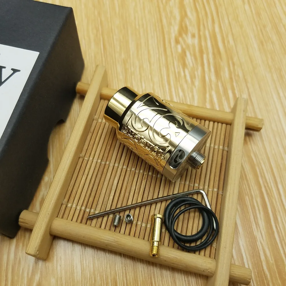Распылитель Kennedy RDA 24 мм Diamater 316 из нержавеющей стали с резным золотым покрытием