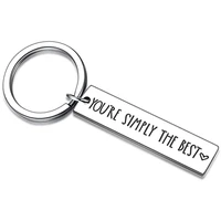 stainless steel keychain engraved youre simply the best women men keychain for friendship couple keyring valentines day gifts
