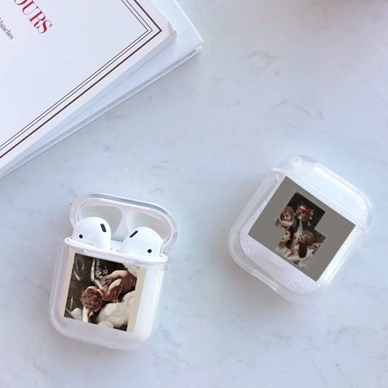 Мягкие милые наушники чехол для Apple airpods чехол Роскошный ангел ребенок прекрасный Air Pods чехол для Airpods 2 прозрачный, мягкий чехол