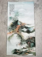 36 china embroidered cloth silk west lake hill water scenery mural home decor painting