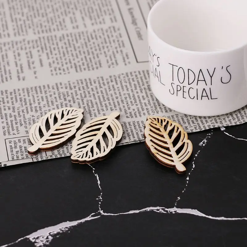 2020 новинка 10 шт лазерная резка дерево украшение деревянные Листья Форма Ремесло
