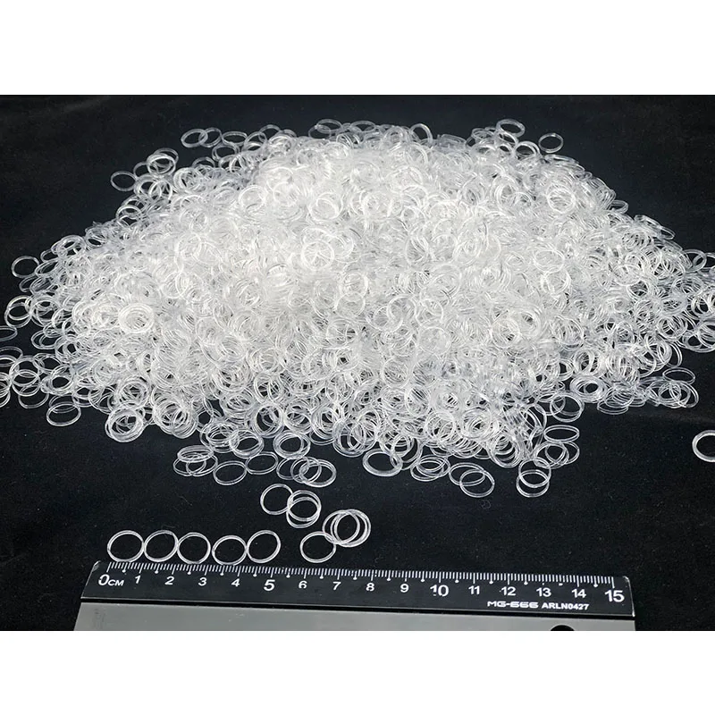 

200pcs/500pcs/1000pcs Hair Tie Band Women Ponytail Holder Small Transparent Elastic Rubber Clear Hairband Headwear