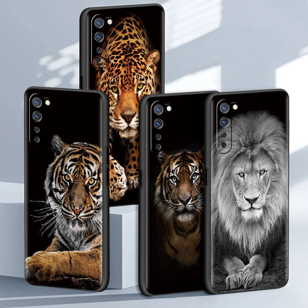 

Lion Tiger Animal Case For Oppo A53 A9 2020 A93 A52 Find X2 Lite Reno 4 3 6 F11 Pro A94 4G Ace A95 K9 A74 5G Soft Phone Cover