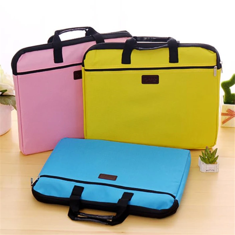 

Portable document bag canvas A4 office zipper bag large capacity men women handbag multi-layer information bag briefcase meeting