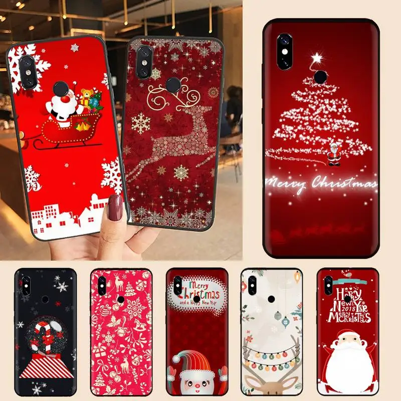 

Marry Christmas cute cartoon Phone Case For Xiaomi Redmi note 7 8 9 t max3 s 10 pro lite Luxury brand shell funda coque