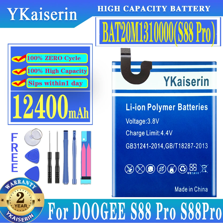 

YKaiserin BAT20M1310000 (S88 Pro) 12400mAh Replacement Battery for DOOGEE S88 Pro S88Pro Battery + Free Tools