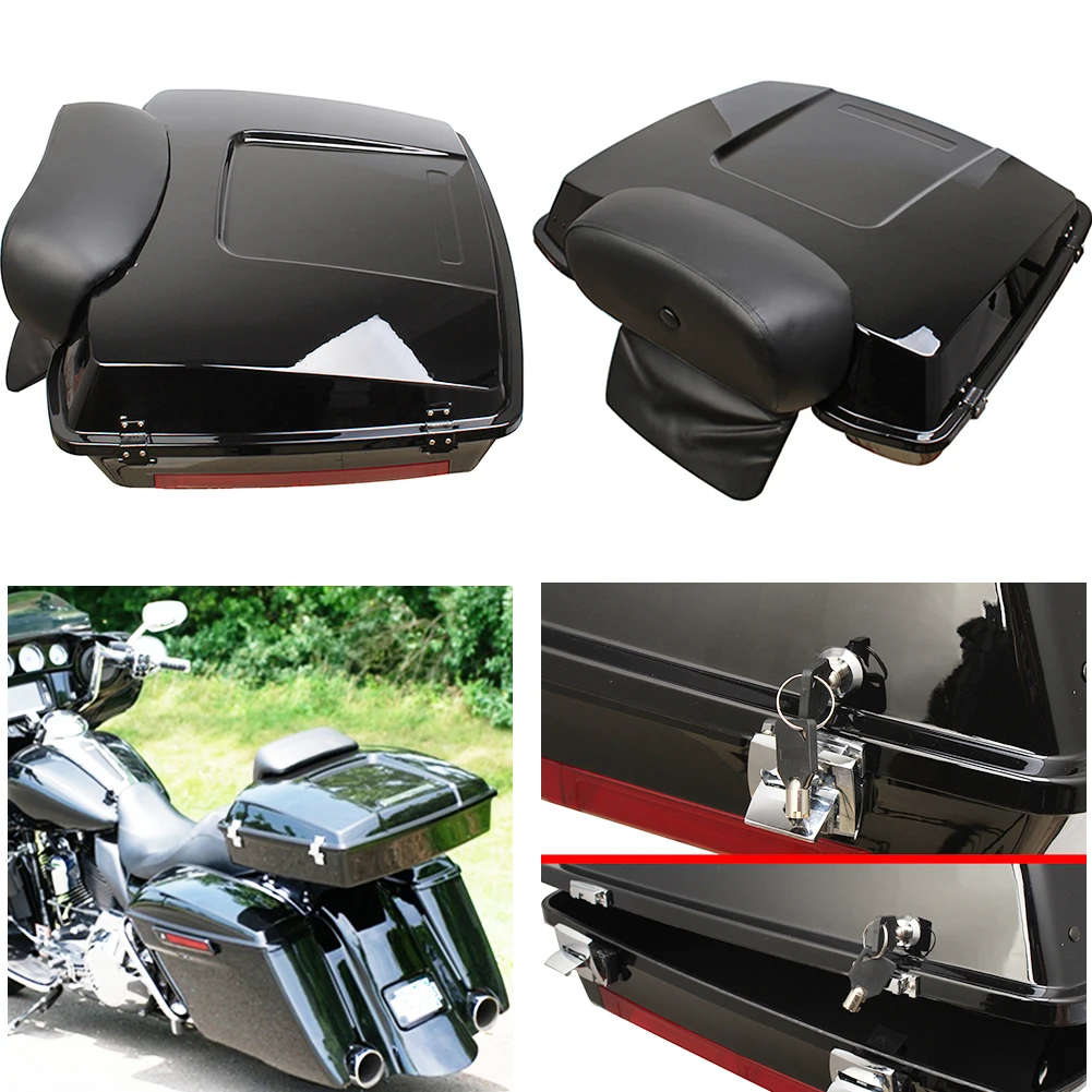 

Багажник для мотоцикла со спинкой подходит для Harley Tour Pak Touring Road King 1997-2013 ярко-черный