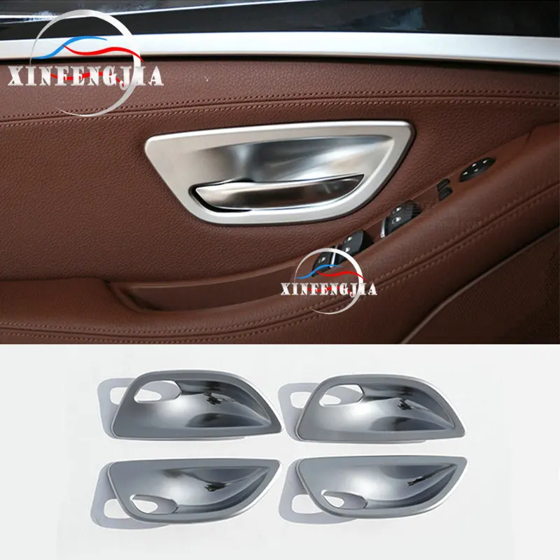 

For BMW 5 Series F10 2011- 2016 4pcs Chrome Door Inner Handle Bowls Cover Trim