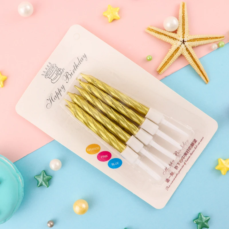 Gold 10pcs Cakelove 10 шт./компл. Металл Мигает краски свечка-ниточка на день рождения свечи для торта набор безопасных вечерние фестивали для домашнего украшения «сделай сам» - Цвет: Gold 10pcs