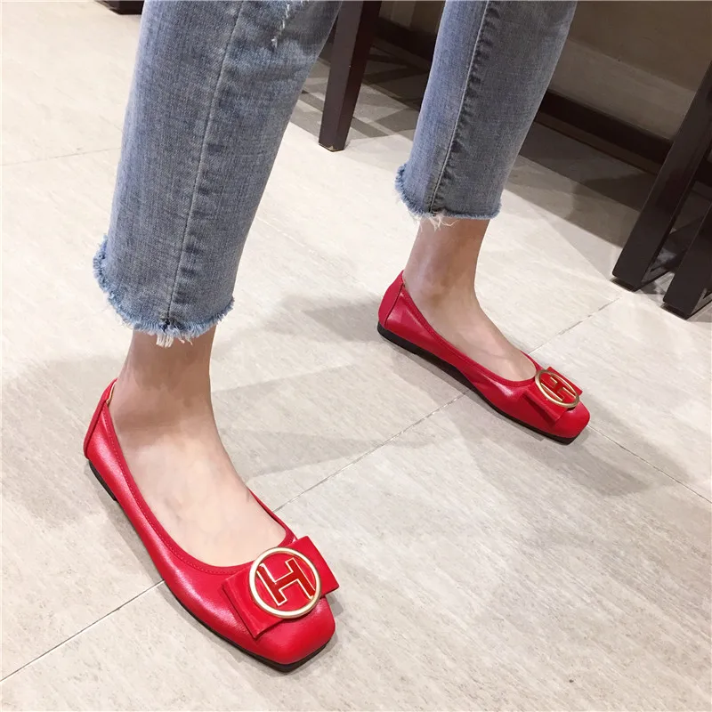 Специальное предложение Женские балетки из искусственной кожи на плоской