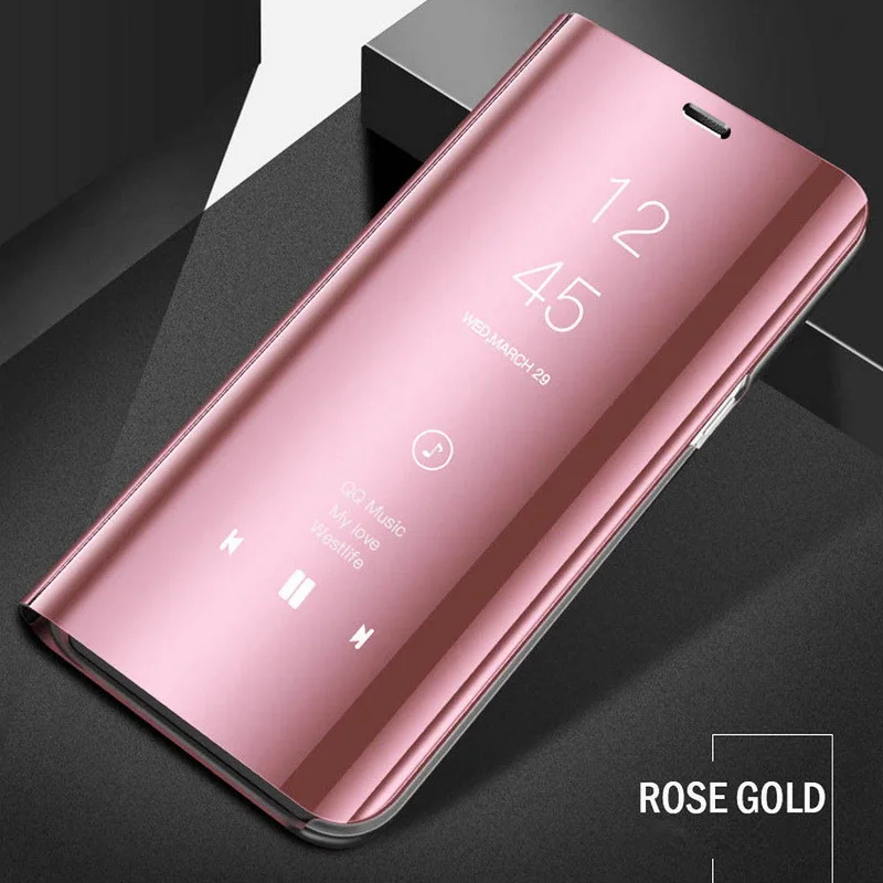YISHANGOU зеркальный чехол s для iPhone 11 XS Max 6 6S Plus подставка держатель Твердый чехол для iPhone XR XS 7 8 Plus флип чехол - Цвет: Rose