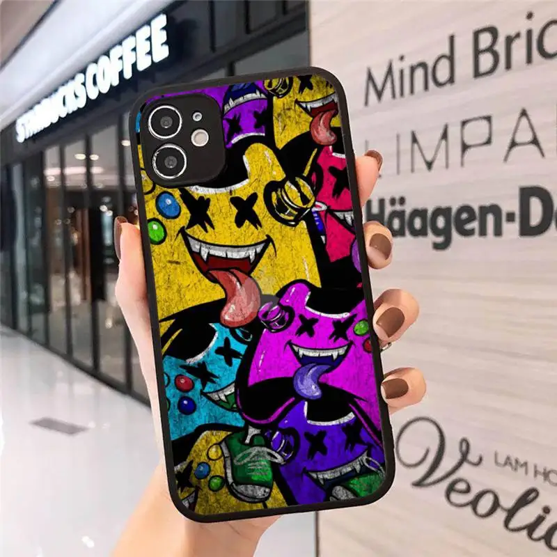 

art Inkjet graffiti blocks creative evil Phone Case Matte Transparent for iPhone 7 8 11 12 s mini pro X XS XR MAX Plus