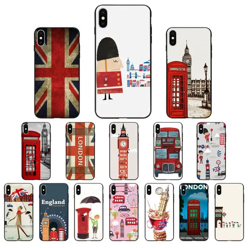 Чехол для телефона Yinuoda I love с британским лондонским флагом iphone 11 12 Mini Pro Max X XS MAX 6 6s 7