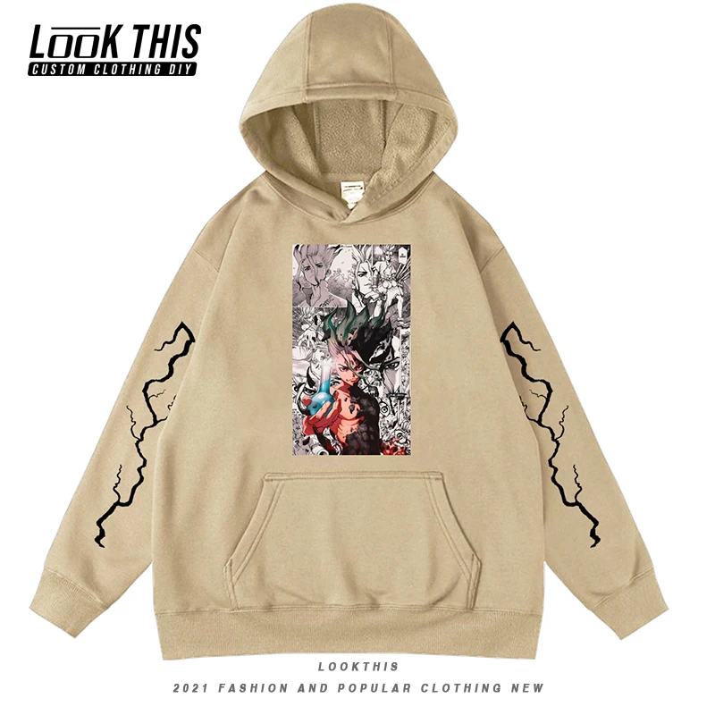 

Autumn 2021 Anime Dr STONE Men's Hoodies High Street Manga Harajuku Streetwear Unisex Male Hooded Boy Sweatshirts Pullover Tops