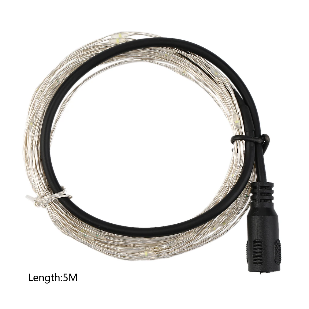 

ICOCO 5M 50 LED Silver Wire String Light DC 12V String Fairy Light Lamp for Christmas Wedding Party with 9 Different Colors