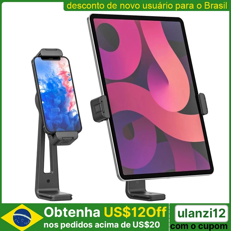 

Ulanzi ST-20 Plastic 180 Rotation Tablet Phone Mount for Android Xiaomi Tablet iPad Pro Air 4 2 Mini Live Vlog Mount Zoom Call