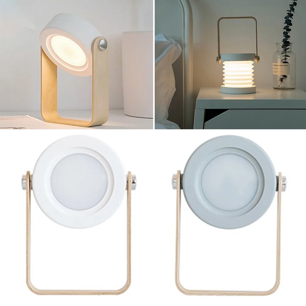 

LED Folding Table Lamp Retractable Table Lamp Wooden Bedside Reading Eye Protection Night Light USB Chargeable