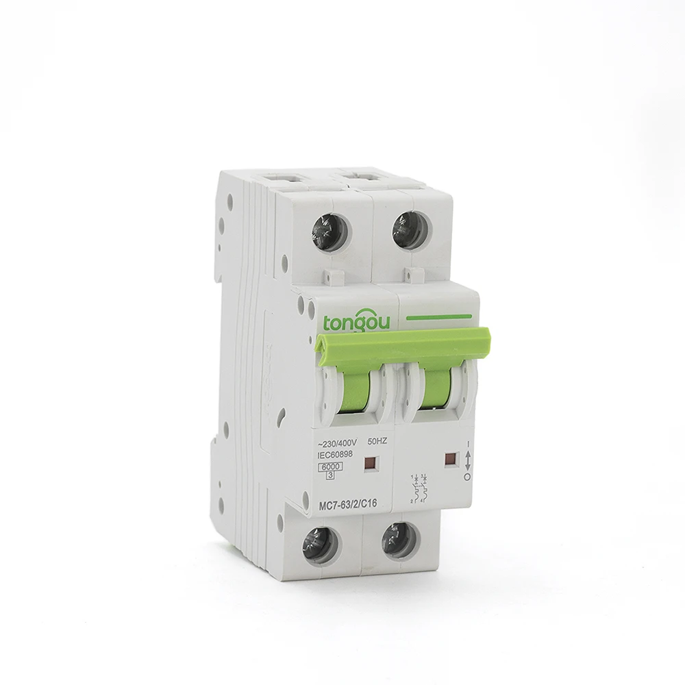 

2P MCB 10A,16A,20A,25A,32A 40A,50A,63A AC110V/220V/400V 50/60HZ Mini Circuit Breaker 6KA