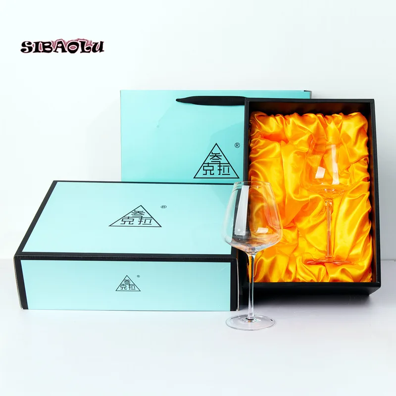 

2pc Luxury wine glass gift box crystal glass wine glass heat-resistant transparent glass gift