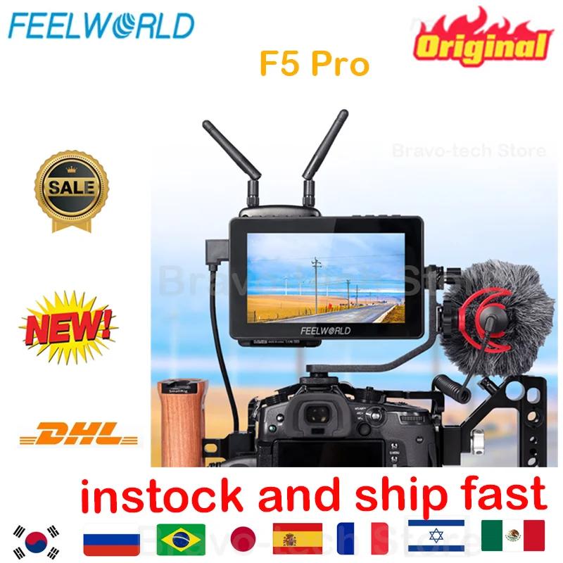 Монитор для камеры FEELWORLD F5 Pro 5 дюйма IPS FHD1920x1080 4K HDMI |